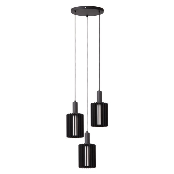Lucide Hanglamp 3x E27 | Lambres | Zwart LLU20229 - 3