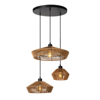 Lucide Hanglamp 3x E27 | Yunkai | Ø 60 cm | Naturel LLU20581