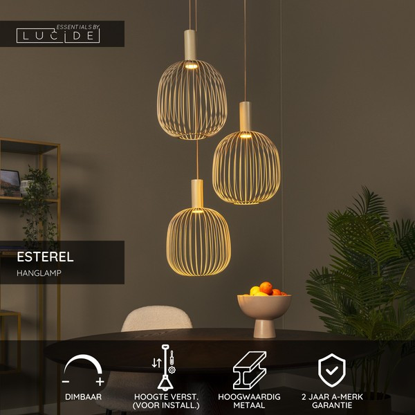 Lucide Hanglamp 3x GU10 | Esterel | Taupe LLU20117 - 2