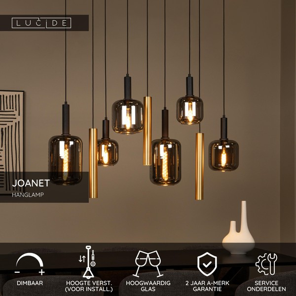 Lucide Hanglamp 4x E27 & 3x GU10 | Joanet | Zwart LLU20203 - 2