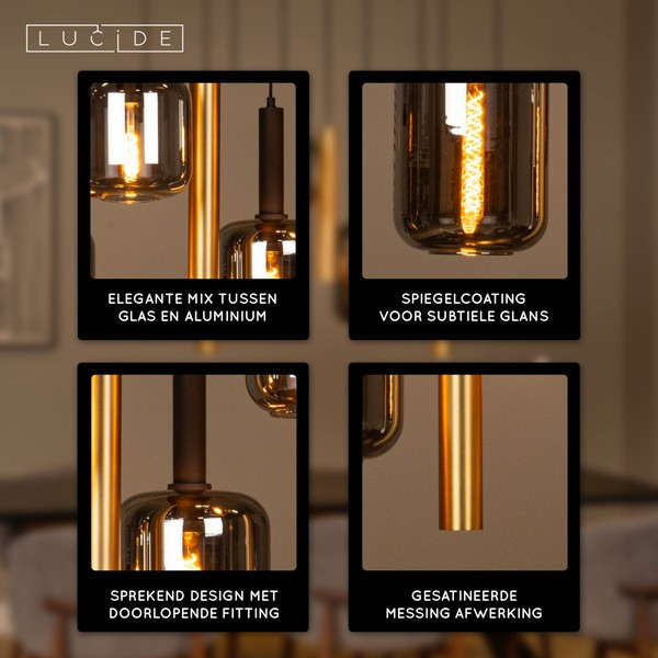 Lucide Hanglamp 4x E27 & 3x GU10 | Joanet | Zwart LLU20203 - 3