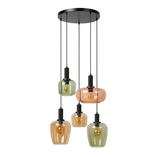 Lucide Hanglamp 5x E27 | Ilona | Zwart LLU20189 - 4