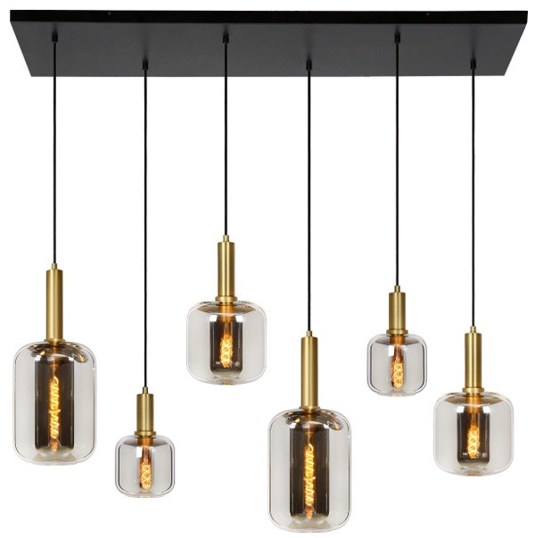 Lucide Hanglamp 6x E27 | Joanet | Rechthoek | Zwart LLU20201 - 1