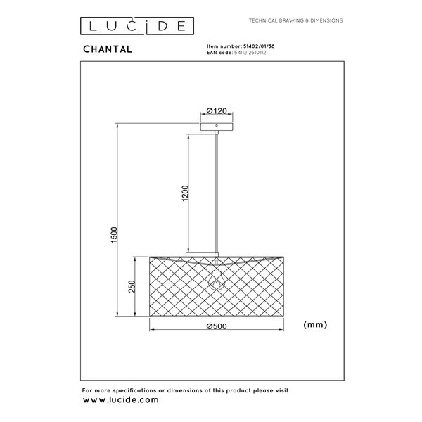 Lucide Hanglamp E27 | Chantal | Organisch | Beige LLU20063 - 7