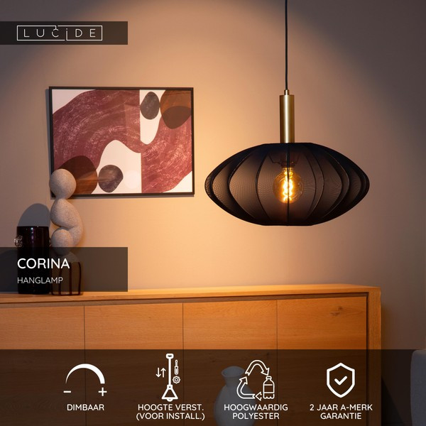 Lucide Hanglamp E27 | Corina | Ø 50 cm | Zwart LLU20087 - 2