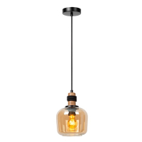 Lucide Hanglamp E27 | Ilona | Ø 18 cm | Amber | Zwart LLU20190
