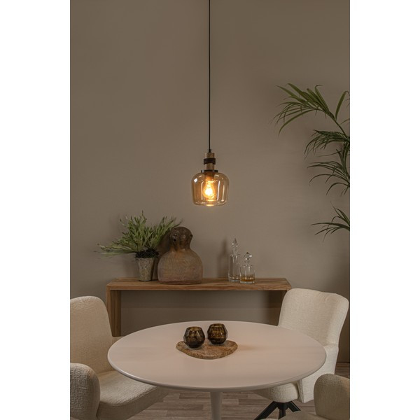 Lucide Hanglamp E27 | Ilona | Ø 18 cm | Amber | Zwart LLU20190 - 4