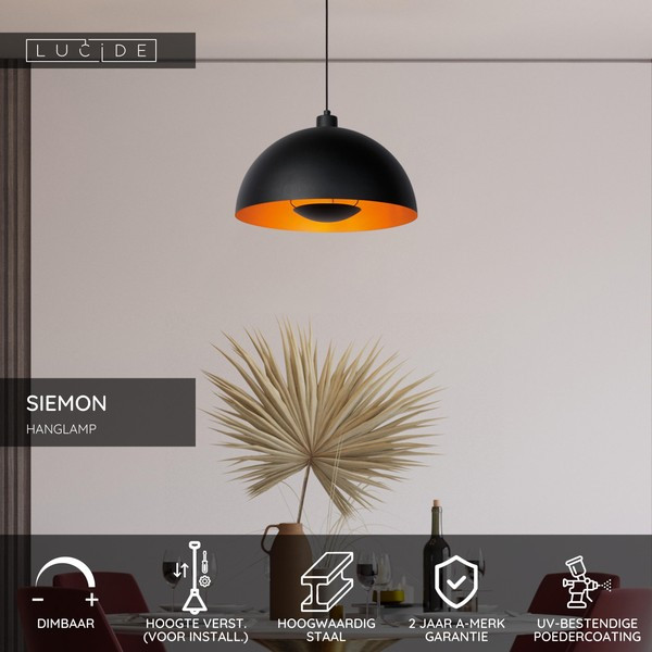 Lucide Hanglamp E27 | Siemon | Ø 40 cm | Zwart LLU20366 - 2