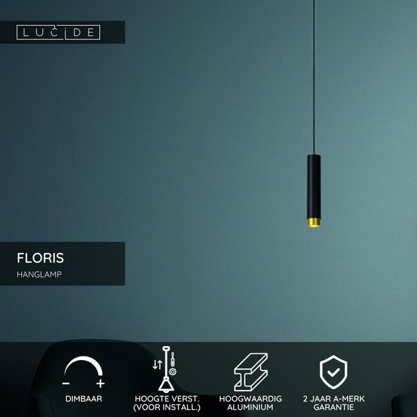 Lucide Hanglamp GU10 | Floris | Ø 5.9 cm | Zwart LLU20120 - 2