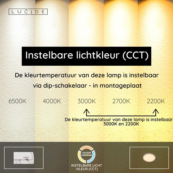 Lucide LED Plafondlamp | Ø 30 cm | Rinus | 2200-2700-3000K | IP44 | Zandkleur | 18W LLU20339 - 2