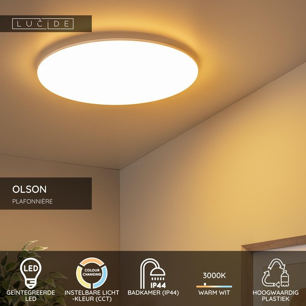 Lucide LED Plafondlamp | Ø 45 cm | Olson | 3000-4000-6500K | IP44 | Wit | 45W LLU20309 - 2