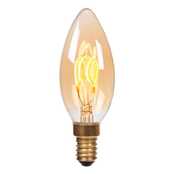 Lucide LED lamp E14 | Kaars C35 | Filament | Goud | 2200K | 3-staps dimbaar | 3W (20W) LLU20059 - 1