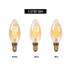 Lucide LED lamp E14 | Kaars C35 | Filament | Goud | 2200K | 3-staps dimbaar | 3W (20W) LLU20059 - 4