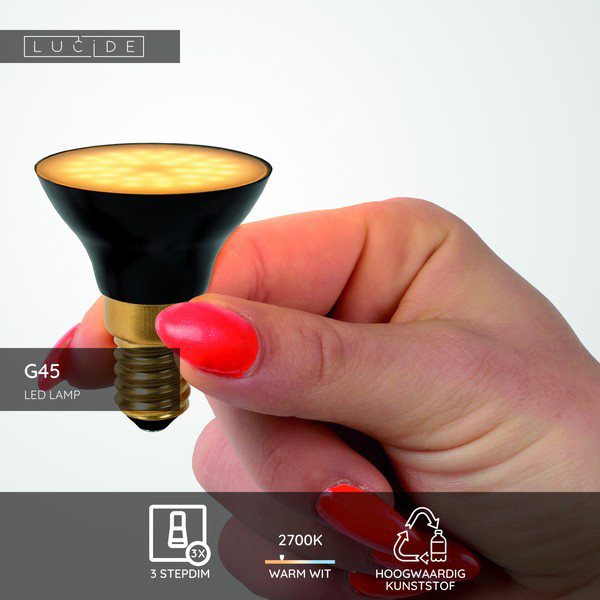Lucide LED lamp E14 | Kogel G45 | Mat | 2700K | 3-staps dimbaar | 5W (45W) LLU20145 - 2