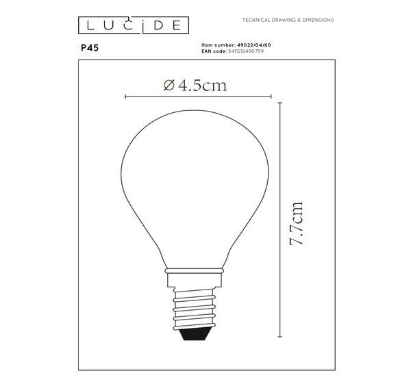 Lucide LED lamp E14 | Kogel P45 | Filament | 2700K | Dimbaar | 4W (40W) LLU20322 - 4