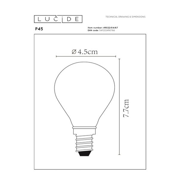 Lucide LED lamp E14 | Kogel P45 | Mat | 2700K | Dimbaar | 4W (40W) LLU20320 - 4