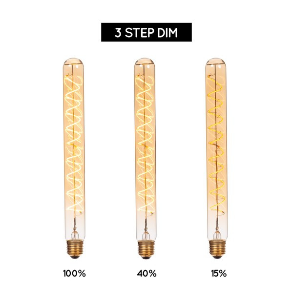 Lucide LED lamp E27 | Buis T32 | Filament | Goud | 2200K | 3-staps dimbaar | 4.9W (40W) LLU20394 - 4
