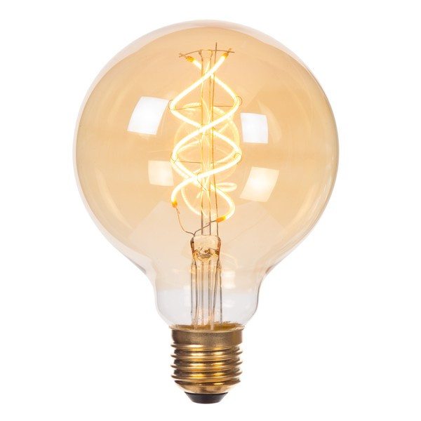 Lucide LED lamp E27 | Globe G95 | Filament | Goud | 2200K | 3-staps dimbaar | 4.9W (40W) LLU20157 - 1