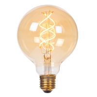 Lucide LED lamp E27 | Globe G95 | Filament | Goud | 2200K | 3-staps dimbaar | 4.9W (40W) LLU20157