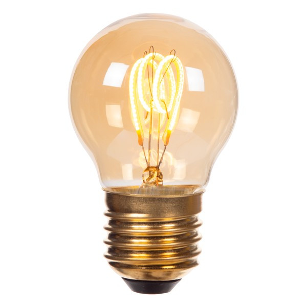 Lucide LED lamp E27 | Kogel G45 | Filament | Goud | 2200K | 3-staps dimbaar | 3W (20W) LLU20135 - 1