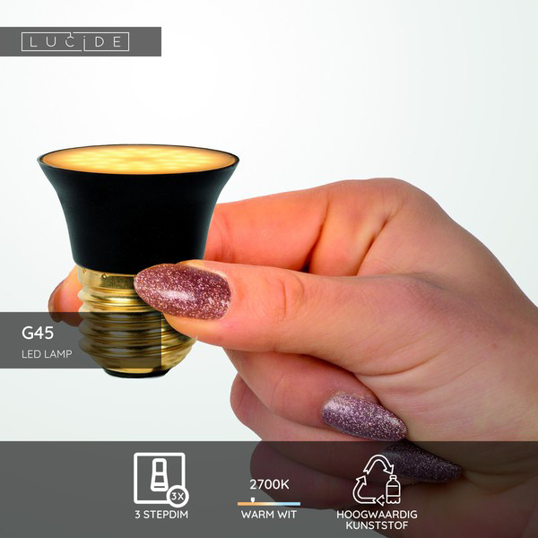 Lucide LED lamp E27 | Kogel G45 | Mat | 2700K | 3-staps dimbaar | 5W (45W) LLU20147 - 2