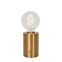 Oplaadbare tafellamp | Cilinder | 2700K | Ø 8 x 22.5 cm | Dimbaar | Goud | 1W LLU20550