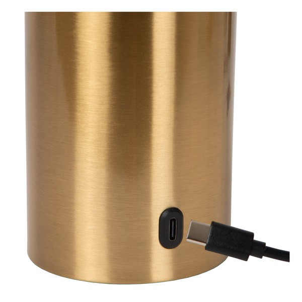 Oplaadbare tafellamp | Cilinder | 2700K | Ø 8 x 22.5 cm | Dimbaar | Goud | 1W LLU20550 - 6