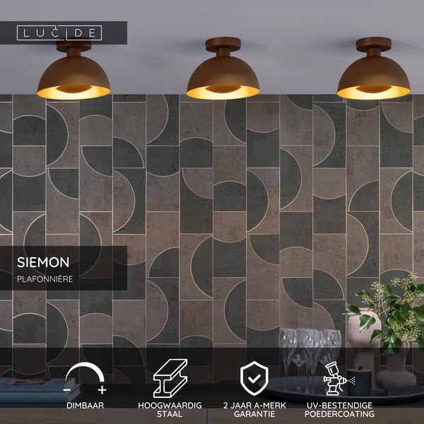 Lucide Plafondlamp E27 | Ø 25 cm | Siemon | Okergeel LLU20369 - 2