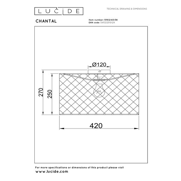 Lucide Plafondlamp E27 | Chantal | IP20 | Organisch | Stof | Beige LLU20065 - 3