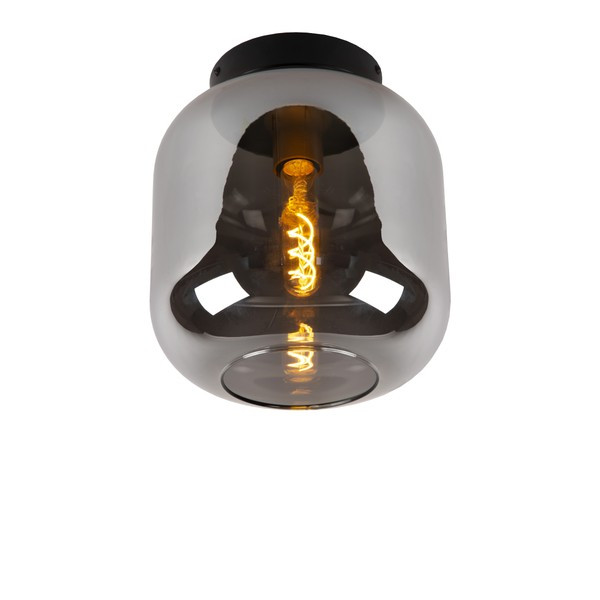 Lucide Plafondlamp E27 | Joanet | IP20 | Rond | 25 cm | Glas | Zwart | Ø 25 cm LLU20208 - 2