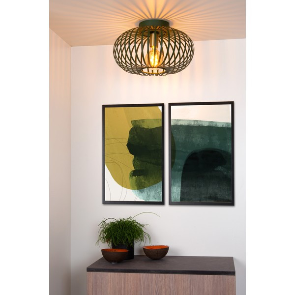 Lucide Plafondlamp E27 | Manuela | Rond | IP20 | Groen | Ø 39.5 cm LLU20252 - 1