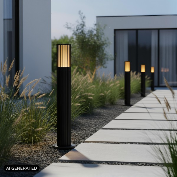 Lucide Sokkellamp 50 cm | Timbala | Cilinder | IP44 | Zwart LLU20427 - 4