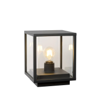 Lucide Sokkellamp E27 | 24.5 cm | Claire | Vierkant | IP54 | Antraciet LLU20069