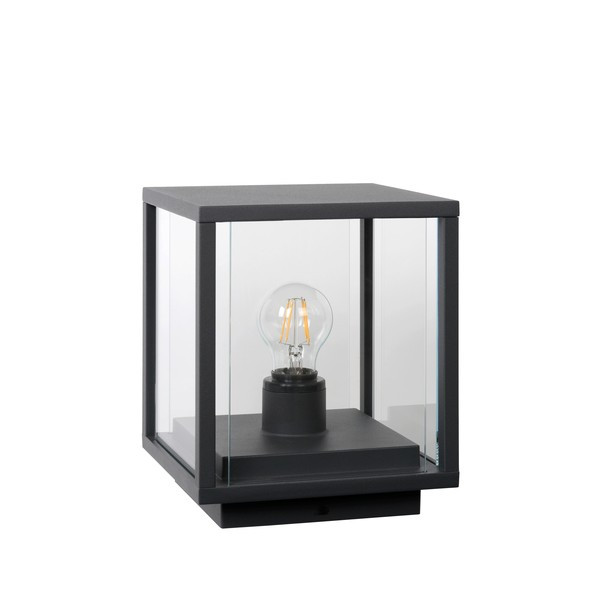 Lucide Sokkellamp E27 | 24.5 cm | Claire | Vierkant | IP54 | Antraciet LLU20069 - 2