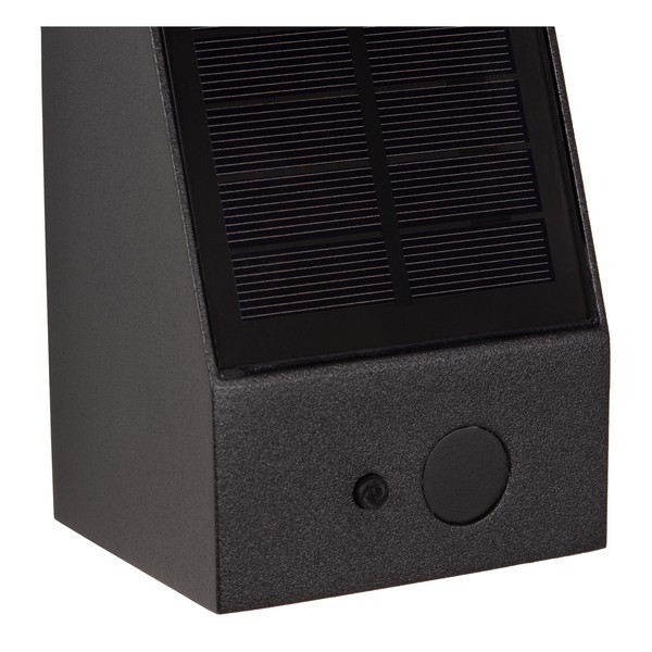 Lucide Solar wandlamp buiten op sensor | Irwin | 3000K | IP54 | Bewegingssensor | Zwart | 2W LLU20195 - 3
