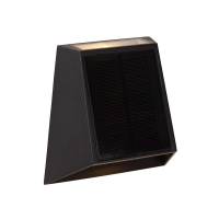 Lucide Solar wandlamp buiten op sensor | Luton | 2700-3000K | IP54 | Bewegingssensor | Zwart | 2W LLU20249