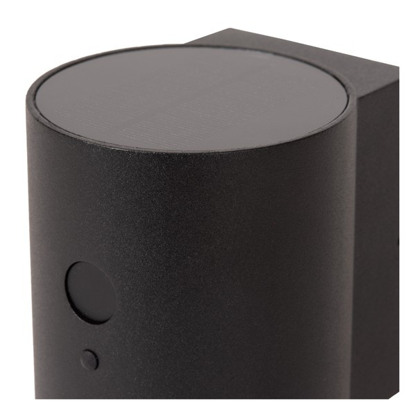 Lucide Solar wandlamp buiten op sensor | Perth | 2700-3000K | IP65 | Bewegingssensor | Zwart | 1W LLU20324 - 3