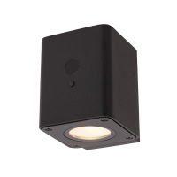 Lucide Solar wandlamp buiten op sensor | Ramin | 2700-3000K | IP54 | Bewegingssensor | Zwart | 1W LLU20333