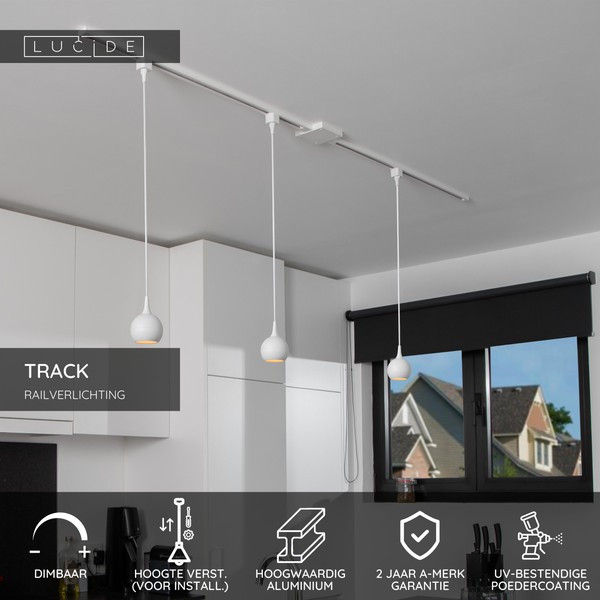 Lucide TRACK Hanglamp GU10 | Favori | 1-fase railverlichting | Wit LLU20448 - 2