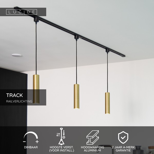 Lucide TRACK Hanglamp GU10 | Floris | 1-fase railverlichting | Messing LLU20452 - 2