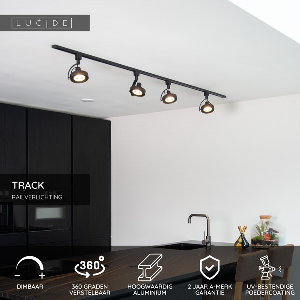 Lucide TRACK Railspot ES111 | Dorian | 1-fase railverlichting | Zwart LLU20444 - 2