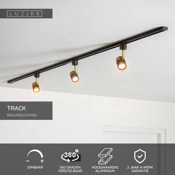 Lucide TRACK Railspot GU10 | Floris | 1-fase railverlichting | Zwart LLU20457 - 2