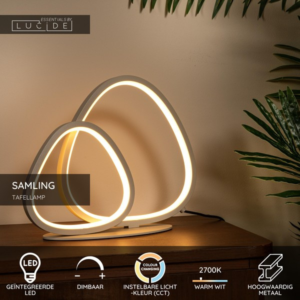 Lucide Tafellamp | Samling | Ovaal | 2700-3300-4000K | Dimbaar | Taupe | 16W LLU20362 - 2