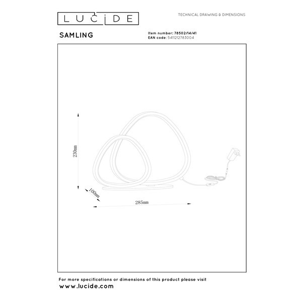 Lucide Tafellamp | Samling | Ovaal | 2700-3300-4000K | Dimbaar | Taupe | 16W LLU20362 - 4