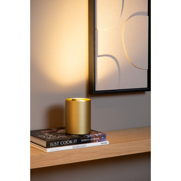 Lucide Tafellamp | Tube | 2700K | Ø 9.6 x 12.5 cm | 3-staps dimbaar | Messing | 5W LLU20529 - 3
