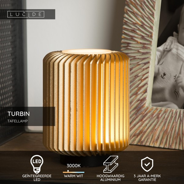 Lucide Tafellamp | Turbin | 3000K | Ø 10.6 x 13.7 cm | Goud | 5W LLU20533 - 2