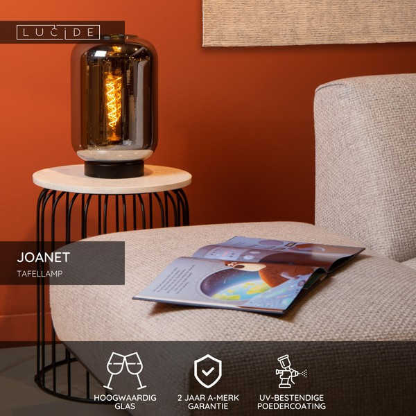 Lucide Tafellamp E27 | Joanet | Ø 22 x 35 cm | Zwart LLU20209 - 2