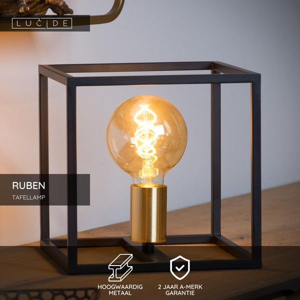 Lucide Tafellamp E27 | Ruben | 22 x 22 cm | Zwart LLU20355 - 2
