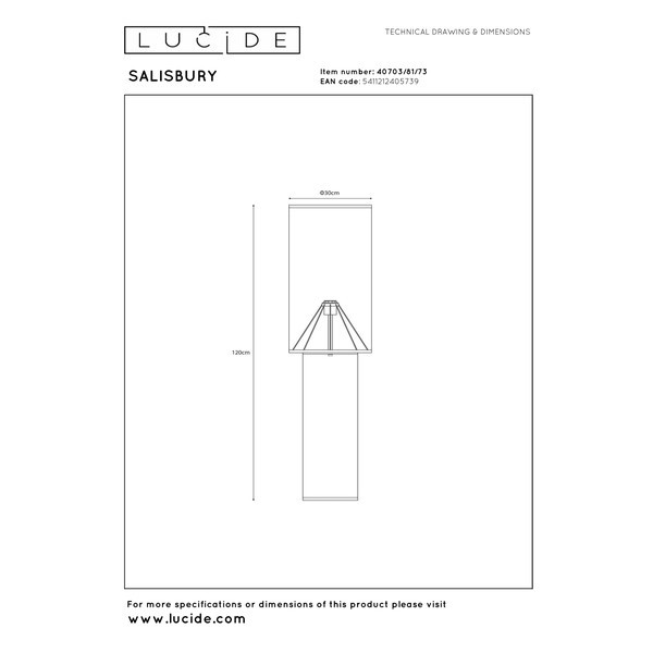 Lucide Vloerlamp E27 | Salisbury | 120 cm | Naturel LLU20359 - 5