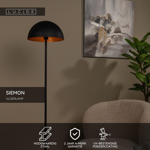 Lucide Vloerlamp E27 | Siemon | 160 cm | Zwart LLU20375 - 2